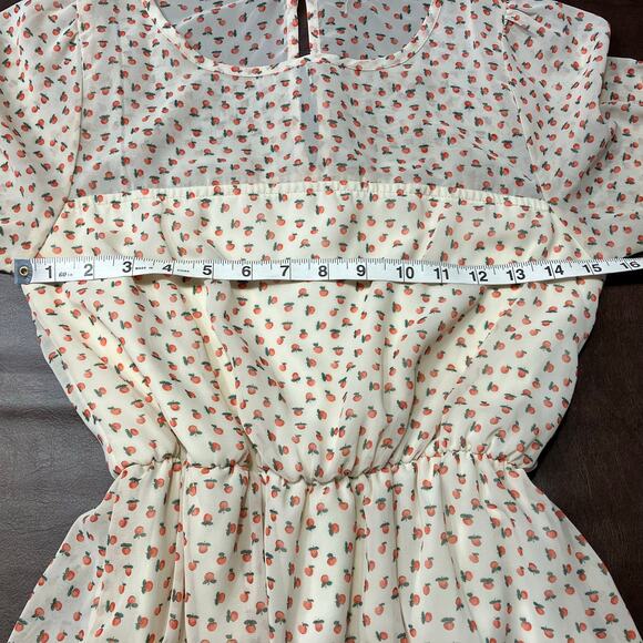 Everly Womens Small 3/4 Sleeve Dress Peach Print Cute Kidcore‎ Boutique - Picture 14 of 14